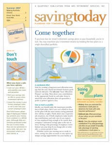 SmartMoney Custom Solutions: Saving Today, Summer 2007